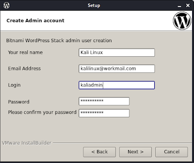 setting up wordpress admin password