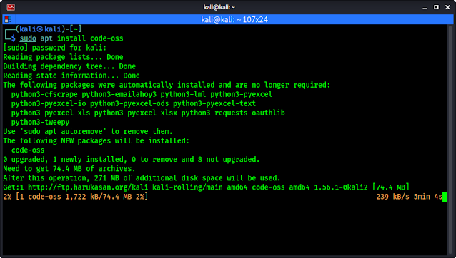 installing vscode on kali linux