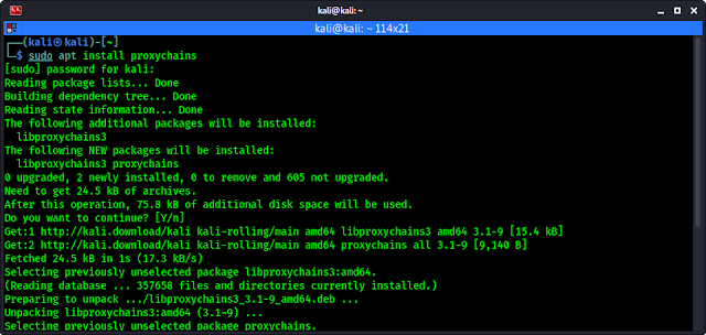 installing proxychains on Kali Linux