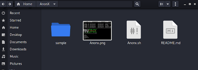 Anonx directory containing folder to be upload