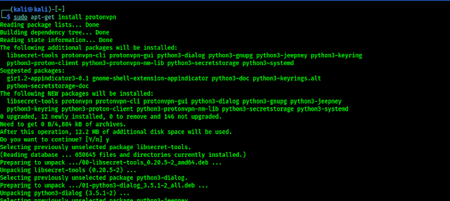 installing protonvpn on Kali Linux
