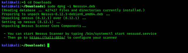 Installing Nessus deb file in Kali Linux
