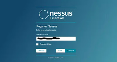Nessus sends activation code