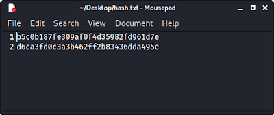 list of hashes on Desktop