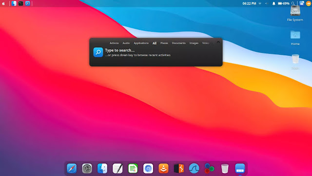 Kali Llinux on MacOS theme