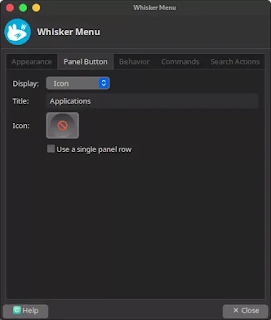 whisker button icon in xfce