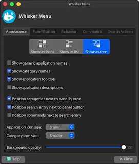 whisker menu settings