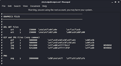 files in scalpel configuration file