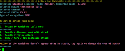 Airgeddon handshake capture options