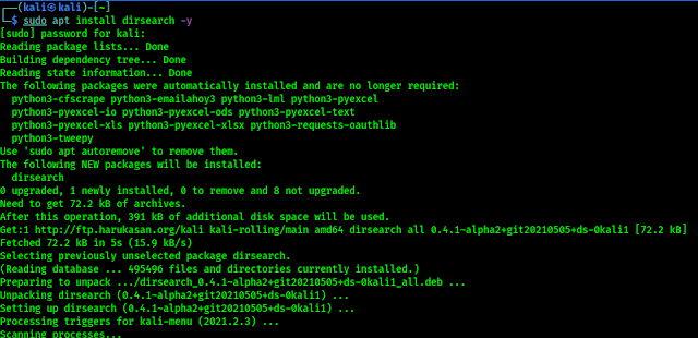 installing dirsearch on Kali Linux