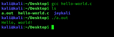 running C program in Kali Linux