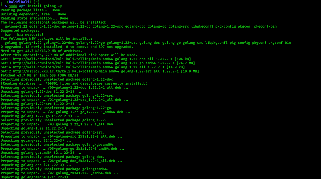 installing Golang on Kali Linux
