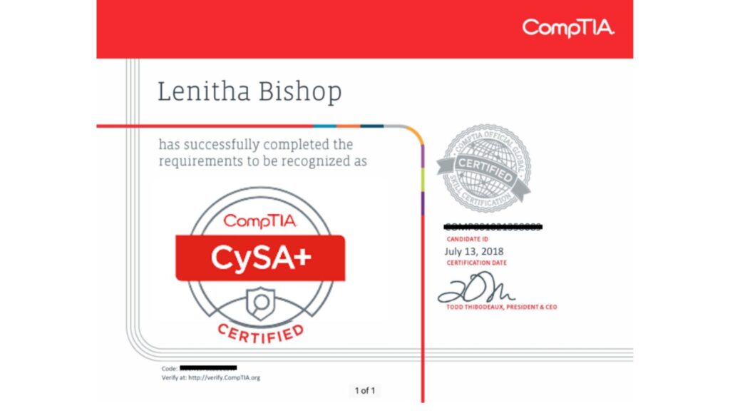 CompTIA Cybersecurity Analyst (CySA+)