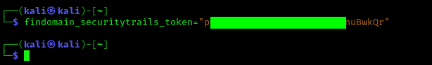 securitytrails API key seiing on findomain on Kali Linux