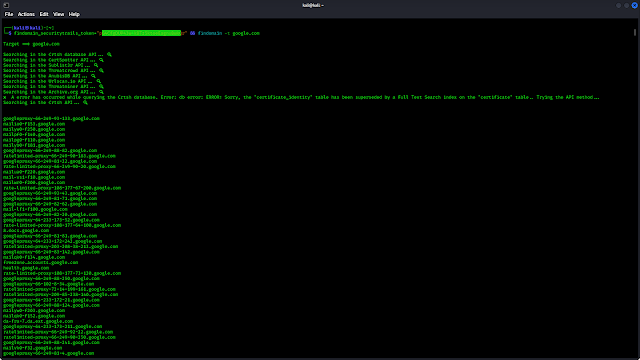 findomain working on Kali Linux