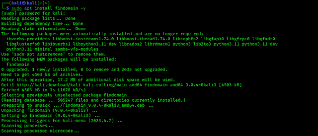 installing findomain on kali linux